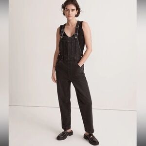 Madewell Black Denim Overalls Relaxed Fit- Never worn. New condition, no tags.